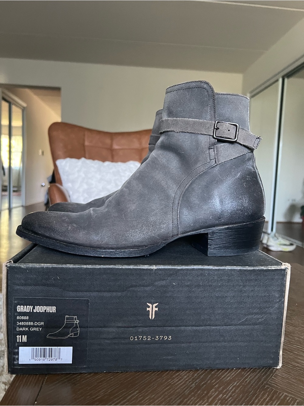 Frye Grady Jodhpur Dark Olive Suede Men's Ankle Boots